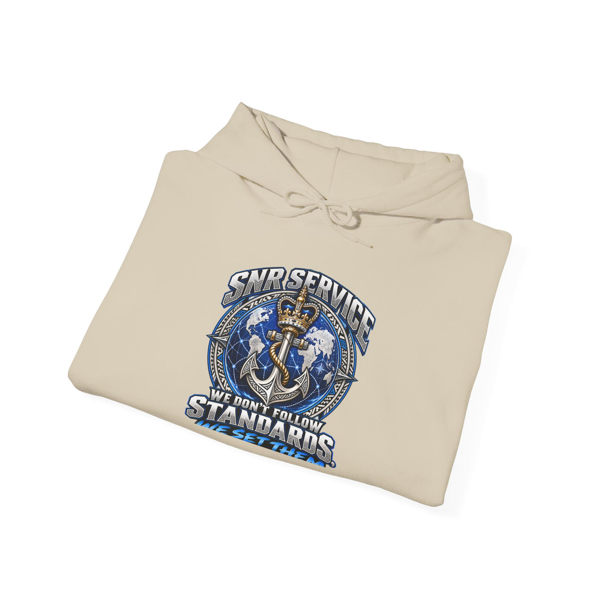 Anchor Compass Hoodie — “We Don’t Follow Standards” Nautical Graphic Sweatshirt