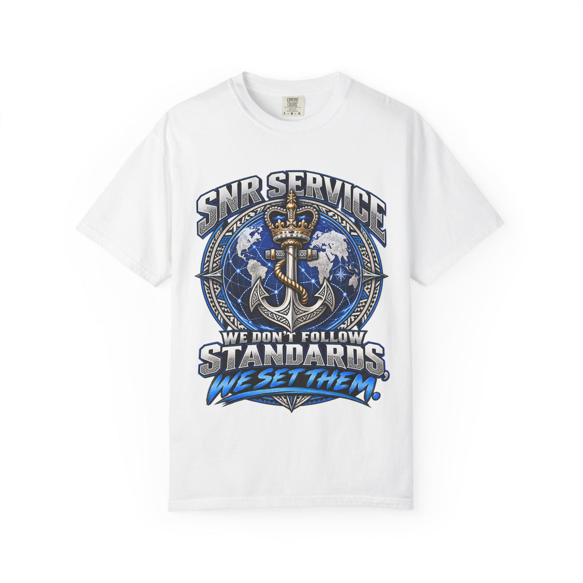 SNR Service Anchor Graphic T-Shirt — "We Don’t Follow Standards, We Set Them"