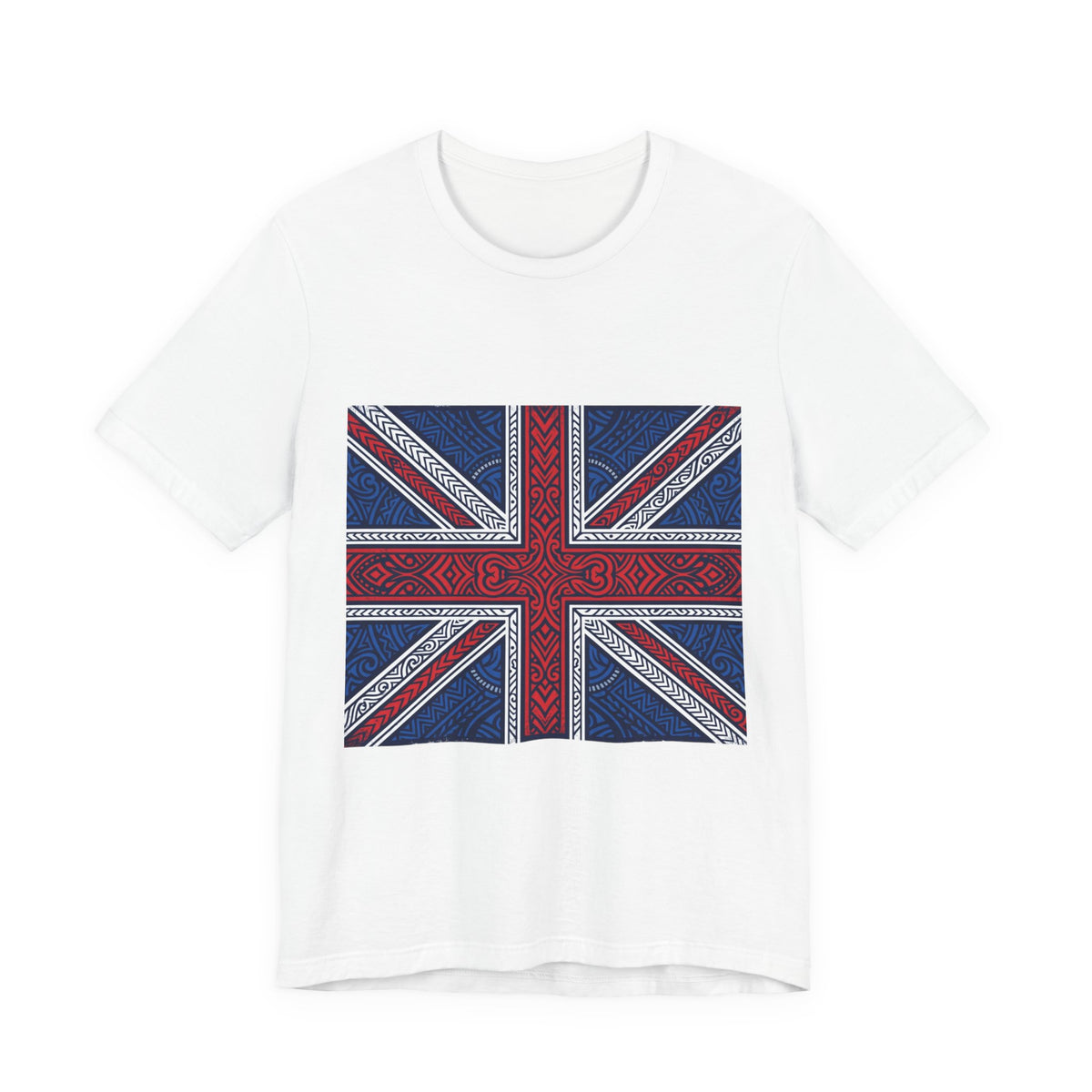 British Union Jack Tee — Tribal Pattern UK Flag T‑Shirt