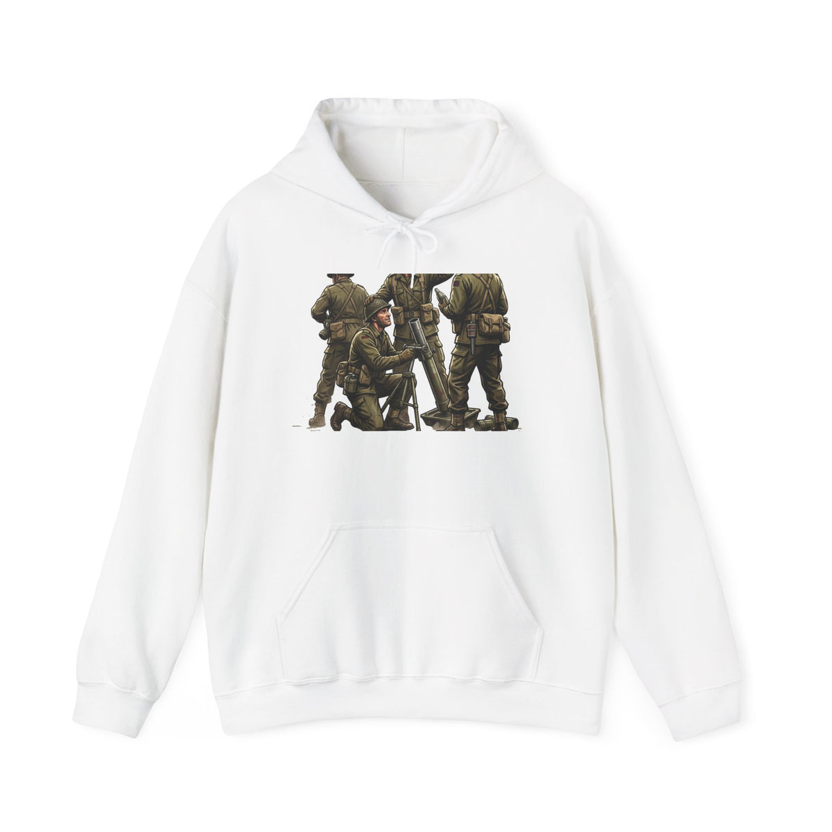 Soldier Squad Graphic Hoodie — Military Tribute Crew Hooded Sweatshirt