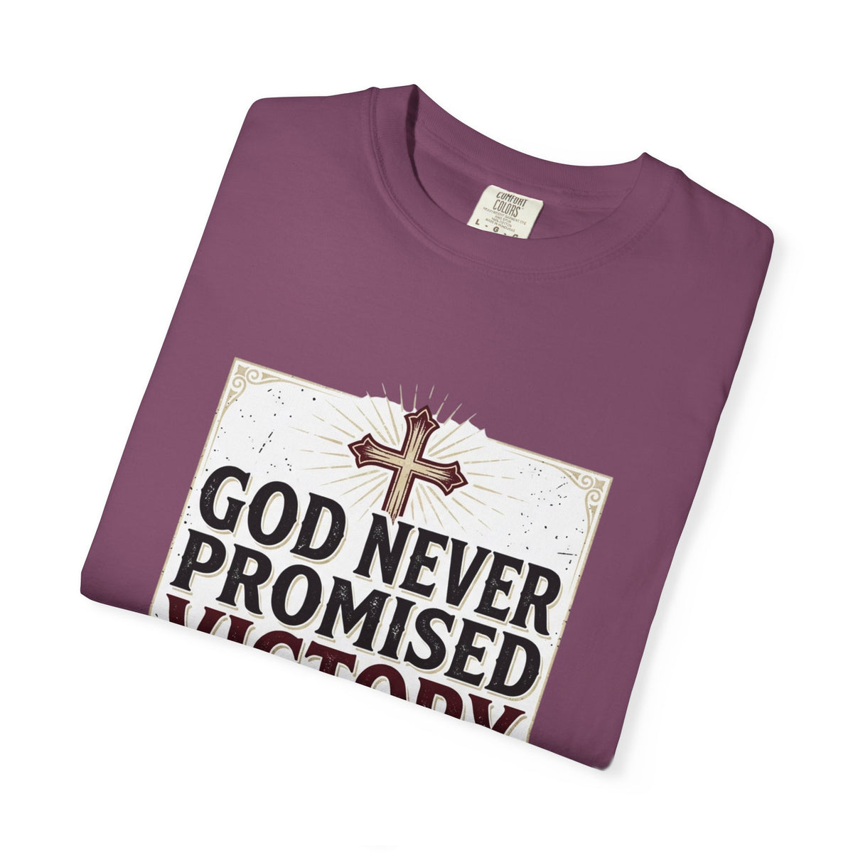 Christian Victory T-Shirt — "God Never Promised Victory Without a Fight" Inspirational Tee