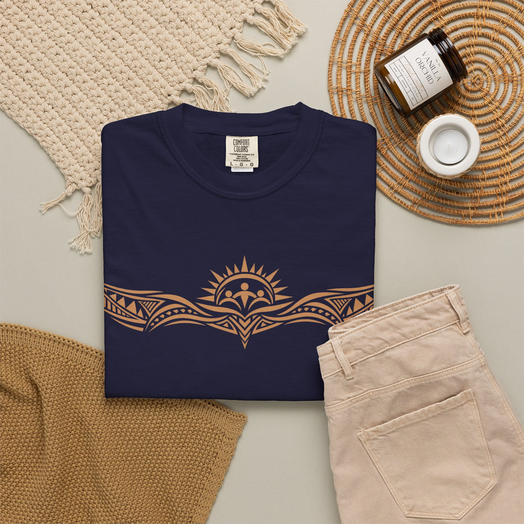 Tribal Sunset T‑Shirt — "Your Tribe" Inspirational Back Graphic
