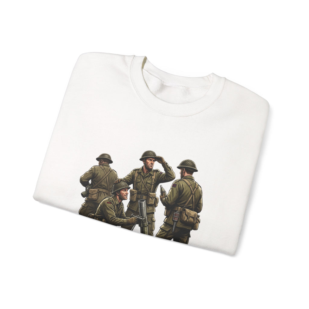 Mortars Crewneck Sweatshirt — Military Soldiers Vintage Graphic