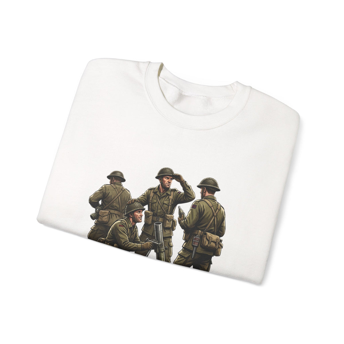 Mortars Crewneck Sweatshirt — Military Soldiers Vintage Graphic