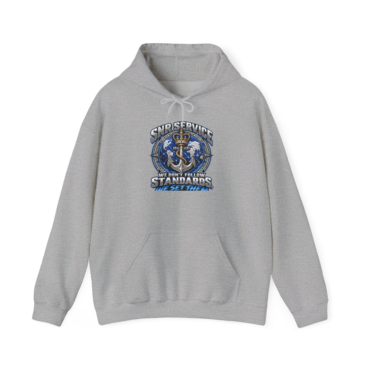 Anchor Compass Hoodie — “We Don’t Follow Standards” Nautical Graphic Sweatshirt