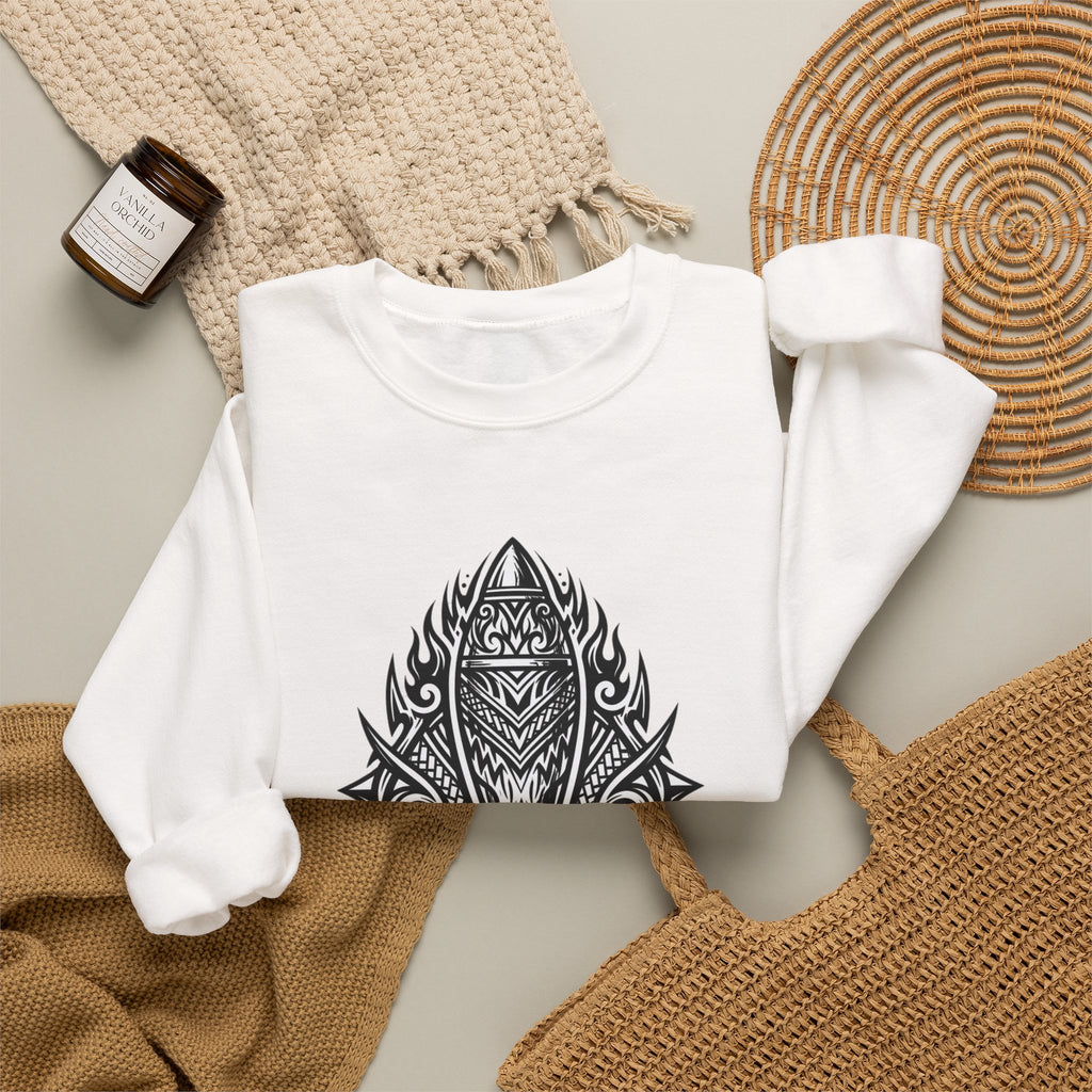 Crewneck Sweatshirt — Mortar Tribal Shield Graphic