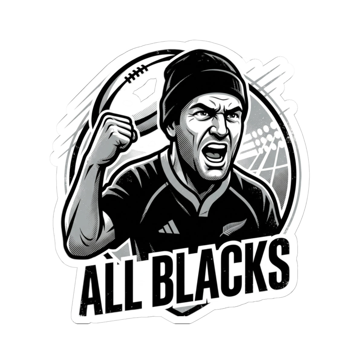 All Blacks Rugby Player Kiss-Cut Sticker — Fierce Fan Decal