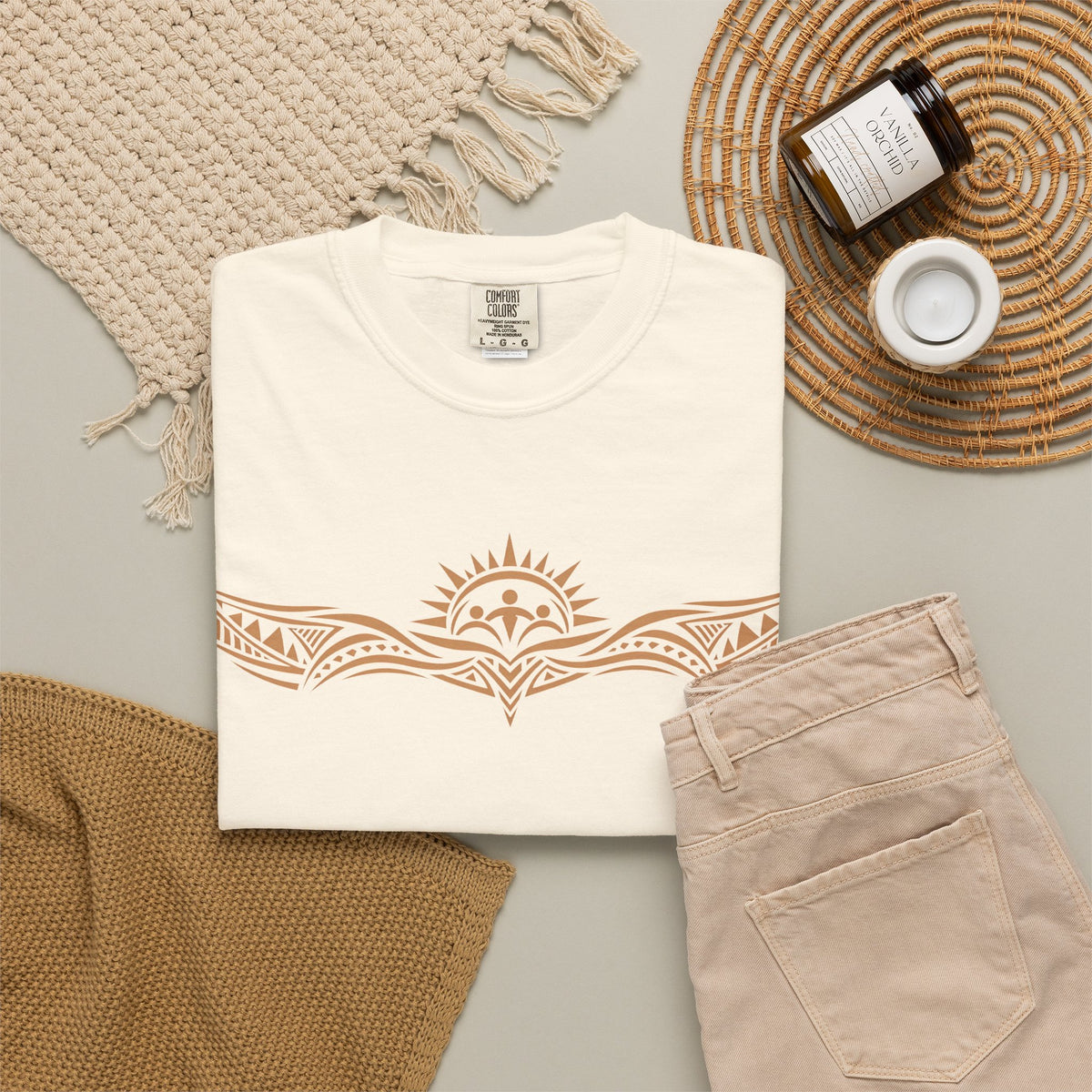 Tribal Sunset T‑Shirt — "Your Tribe" Inspirational Back Graphic
