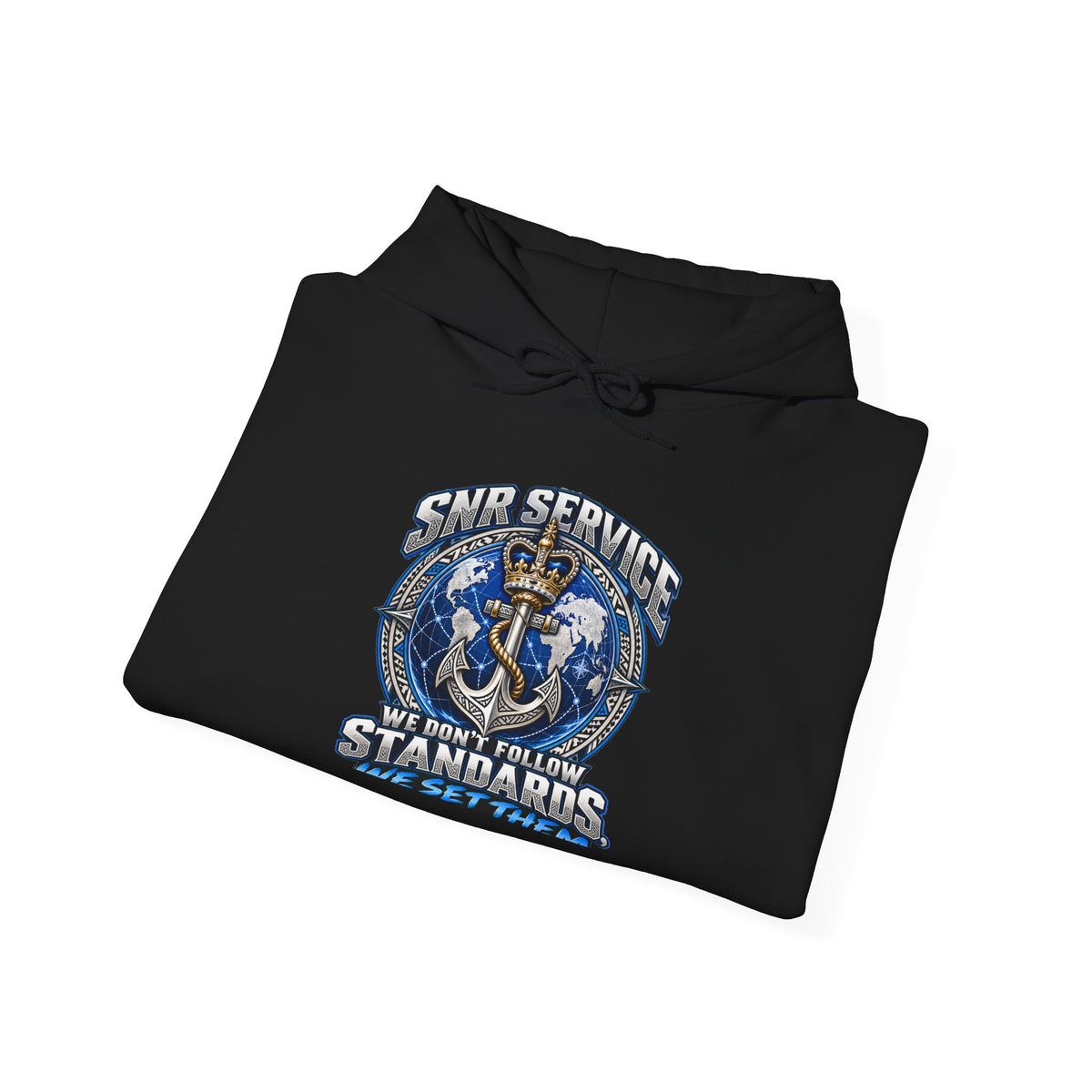 Anchor Compass Hoodie — “We Don’t Follow Standards” Nautical Graphic Sweatshirt