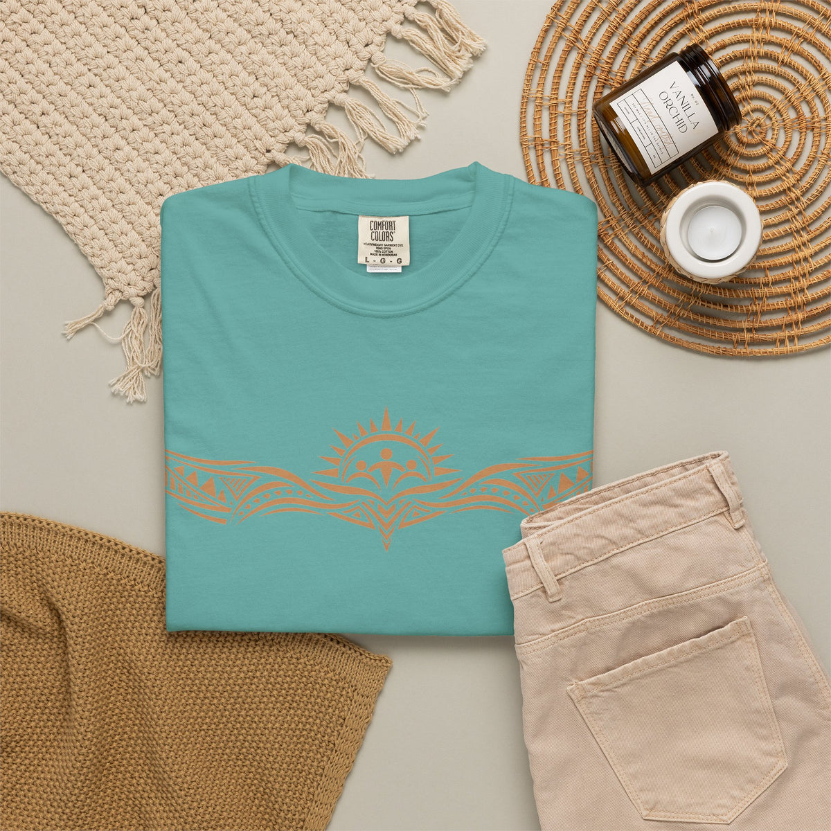 Tribal Sunset T‑Shirt — "Your Tribe" Inspirational Back Graphic