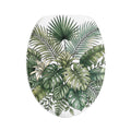 Tropical Palm Bath Mat Set — 3-Piece Bathroom Rug with Green Monstera & Palm Leaf Design
