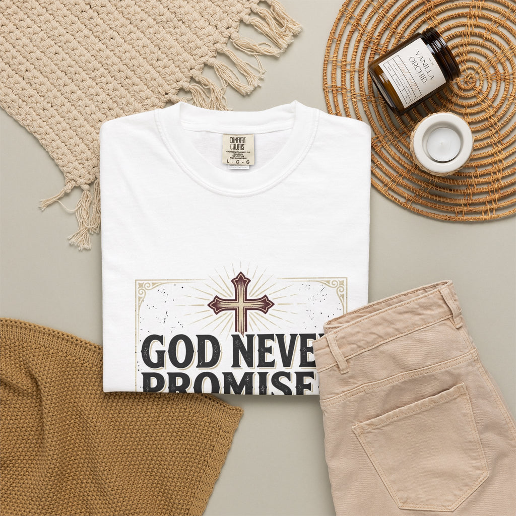 Christian Victory T-Shirt — "God Never Promised Victory Without a Fight" Inspirational Tee