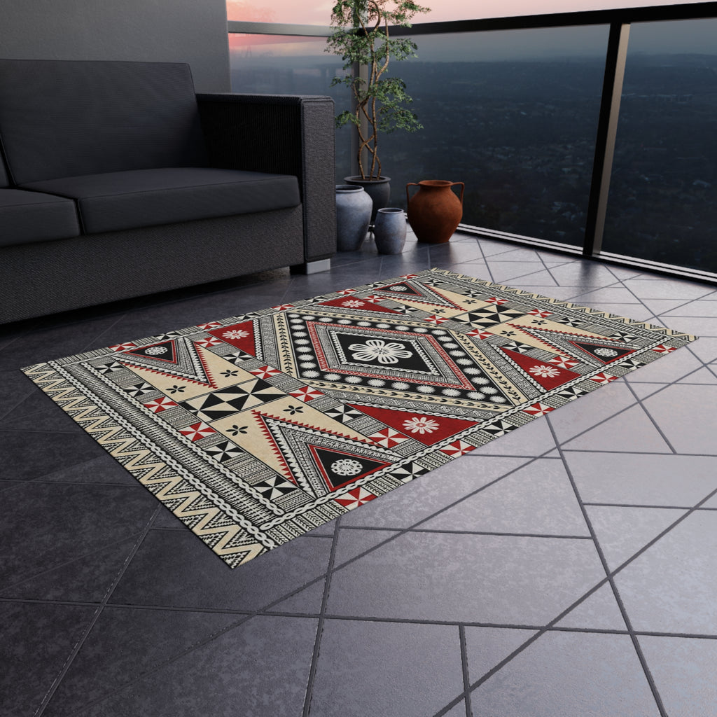 Southwestern Diamond Outdoor Rug — Durable Patio/Deck Accent Mat