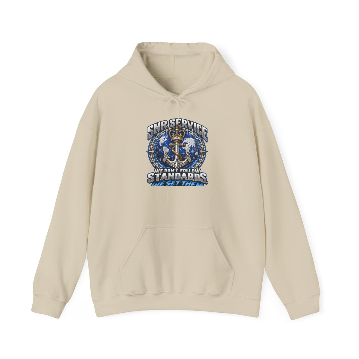 Anchor Compass Hoodie — “We Don’t Follow Standards” Nautical Graphic Sweatshirt