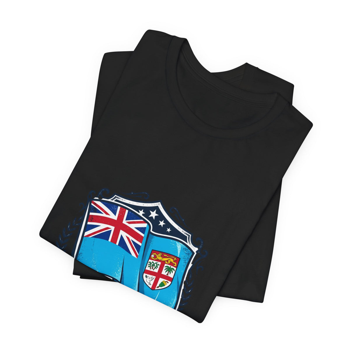 Fiji Noble Banner Blue T‑Shirt — Fiji Flag Crest Tee