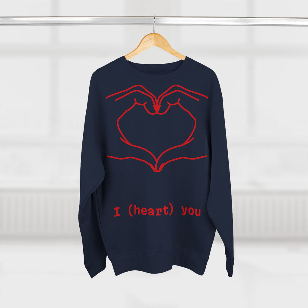 Heart Hands Crewneck Sweatshirt — I (heart) you Valentine Pullover