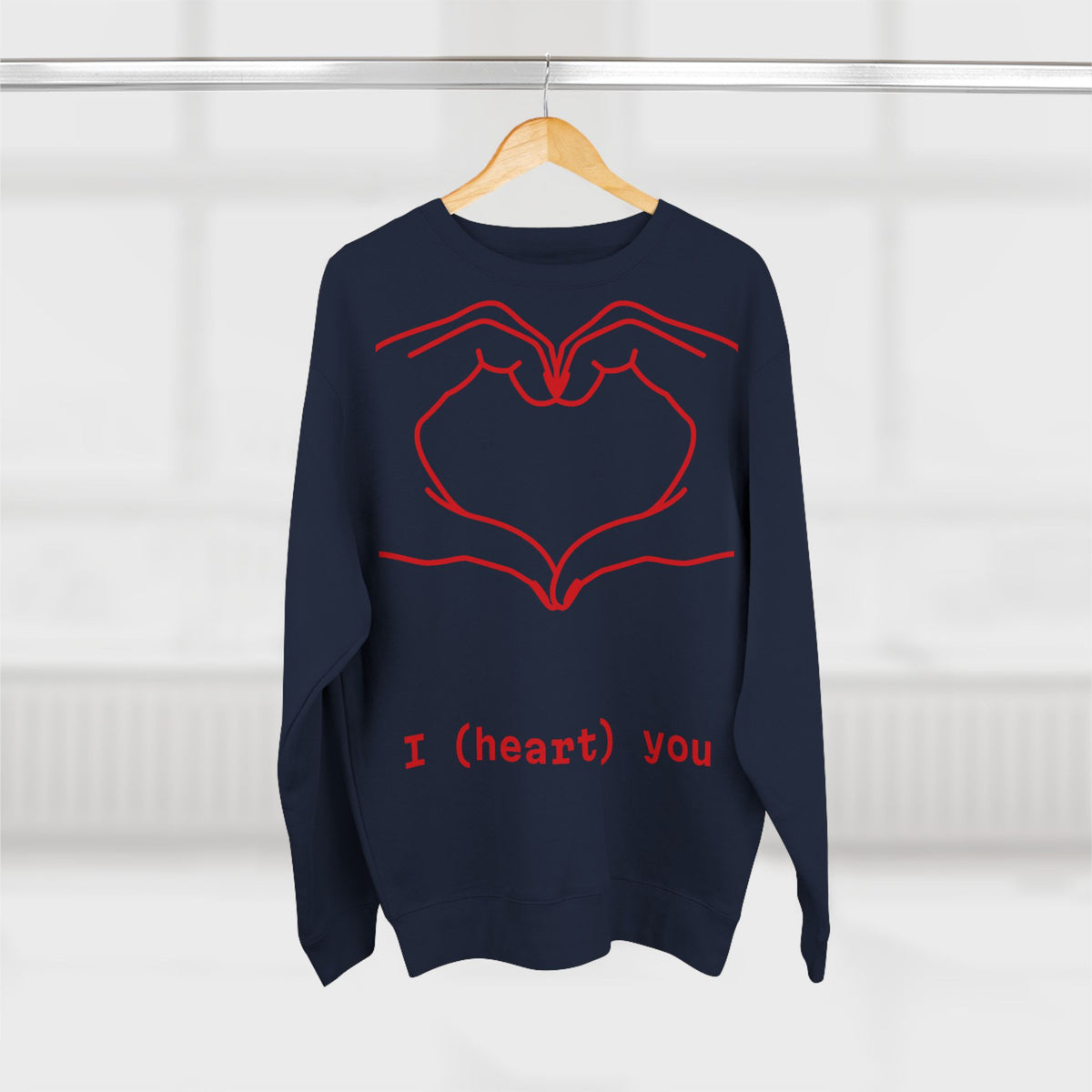 Heart Hands Crewneck Sweatshirt — I (heart) you Valentine Pullover