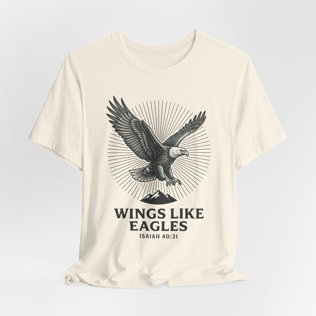 Wings Like Eagles T-Shirt | Christian Isaiah 40:31 Eagle Faith Tee