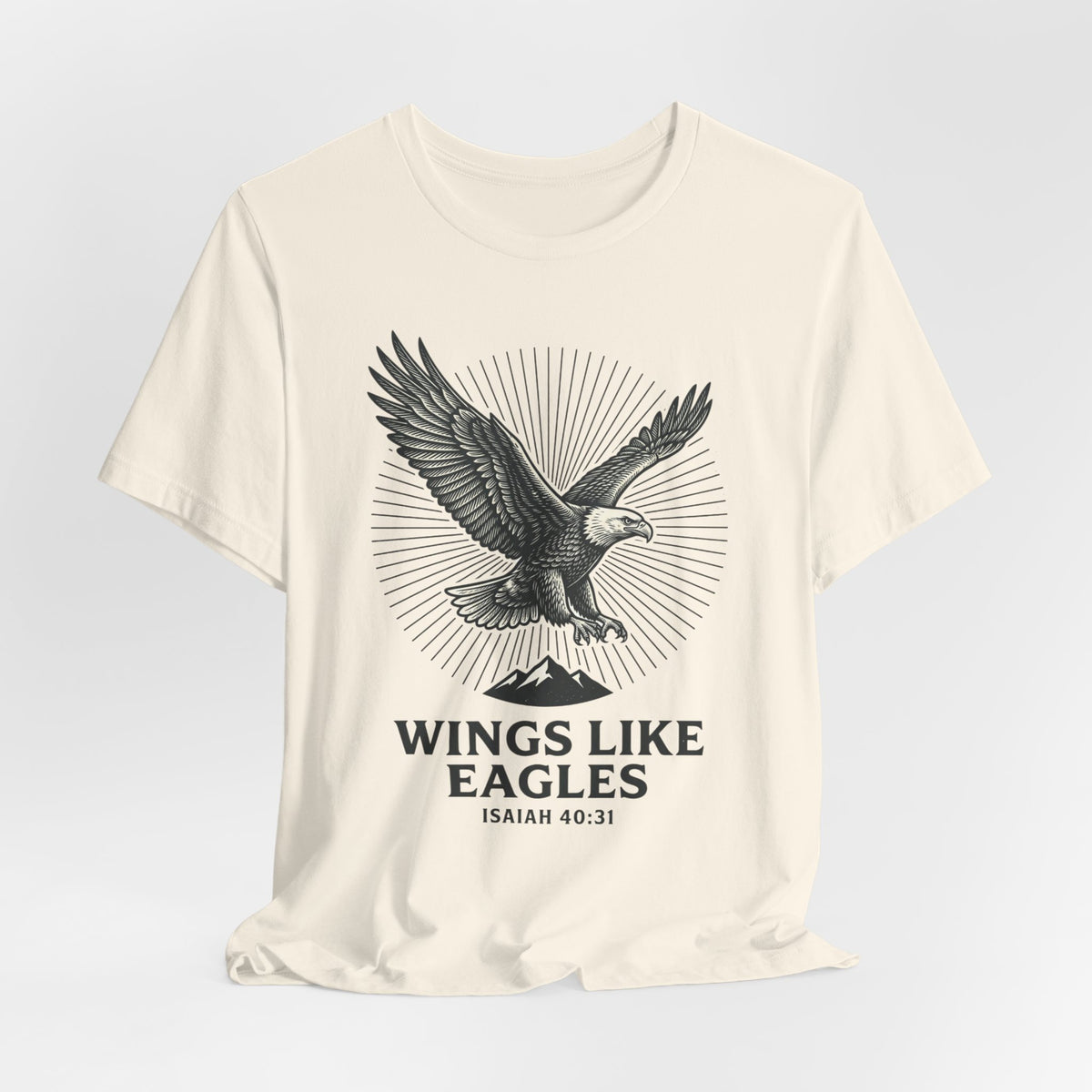 Wings Like Eagles T-Shirt | Christian Isaiah 40:31 Eagle Faith Tee