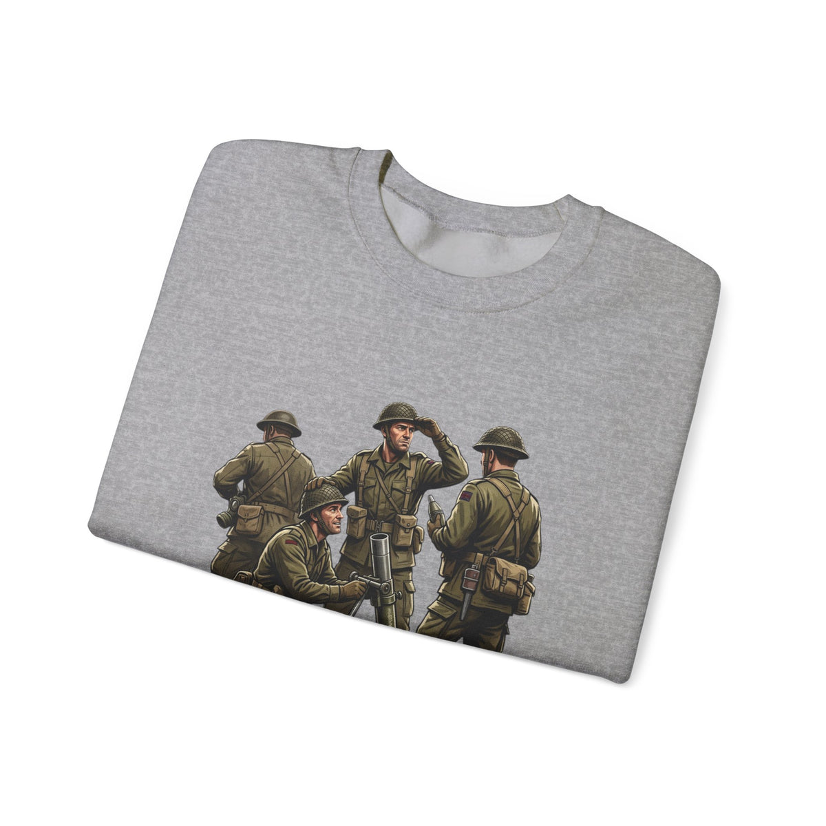 Mortars Crewneck Sweatshirt — Military Soldiers Vintage Graphic