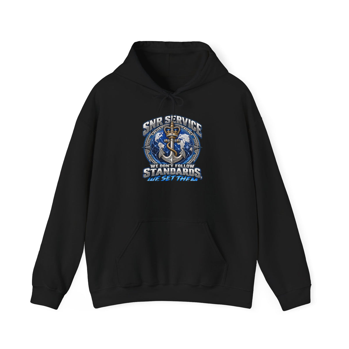 Anchor Compass Hoodie — “We Don’t Follow Standards” Nautical Graphic Sweatshirt