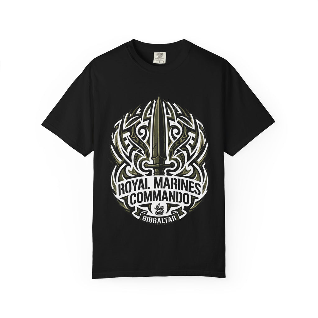 Royal Marines Commando T-Shirt — Gibraltar Tribal Dagger Military Tee