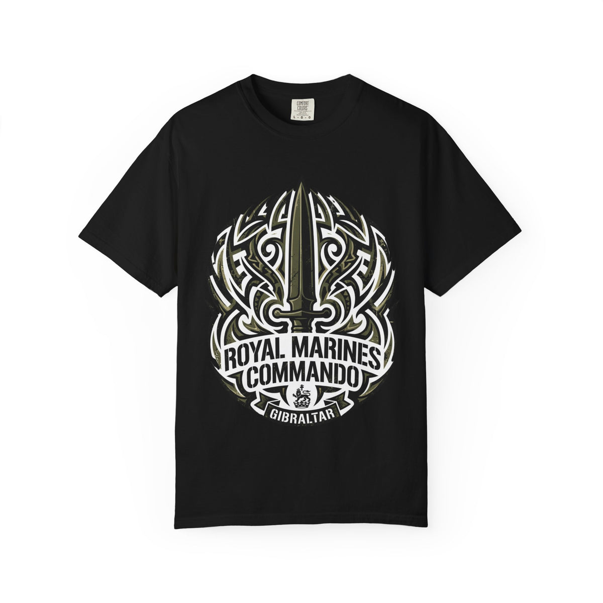 Royal Marines Commando T-Shirt — Gibraltar Tribal Dagger Military Tee