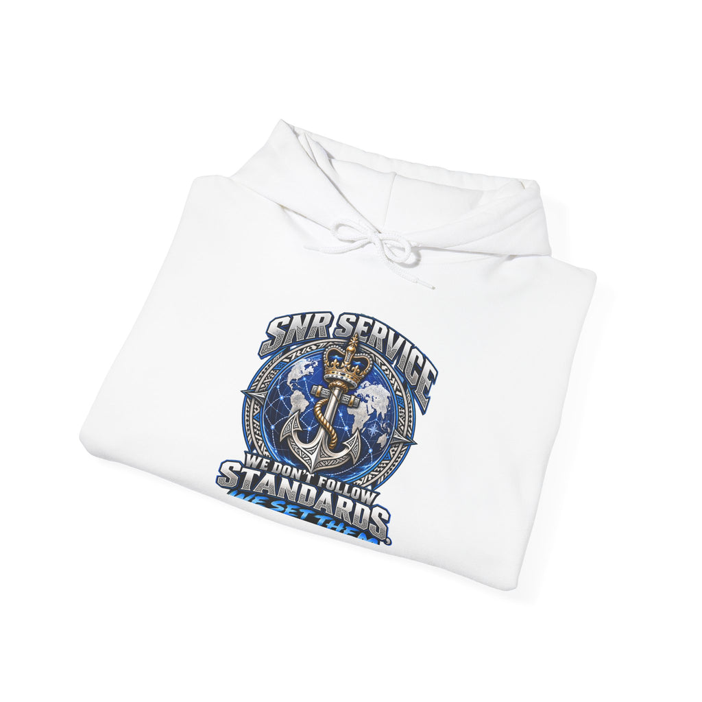 Anchor Compass Hoodie — “We Don’t Follow Standards” Nautical Graphic Sweatshirt