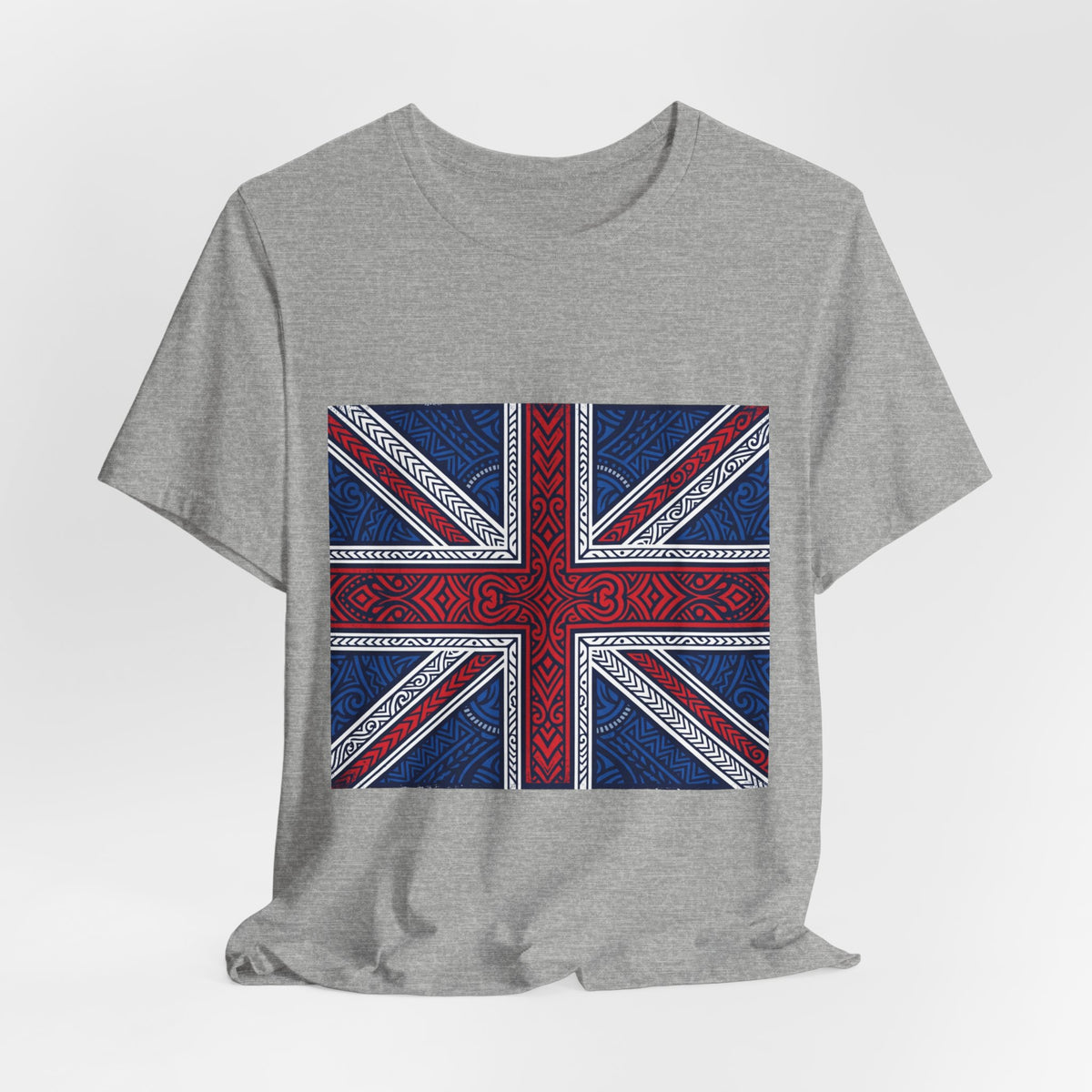 British Union Jack Tee — Tribal Pattern UK Flag T‑Shirt