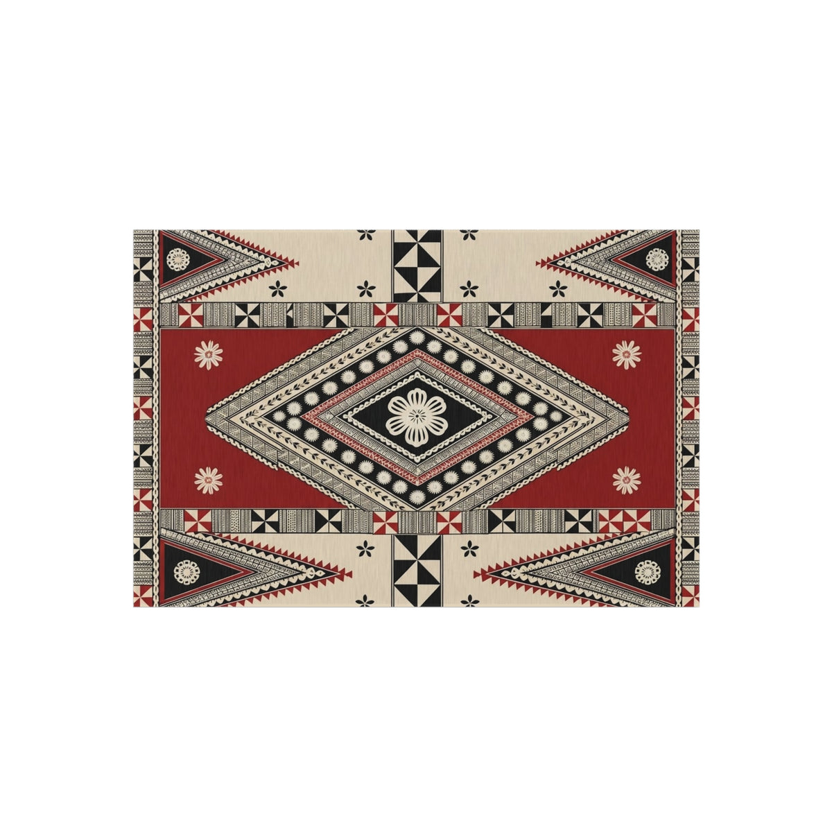 Southwestern Diamond Outdoor Rug — Durable Patio/Deck Accent Mat