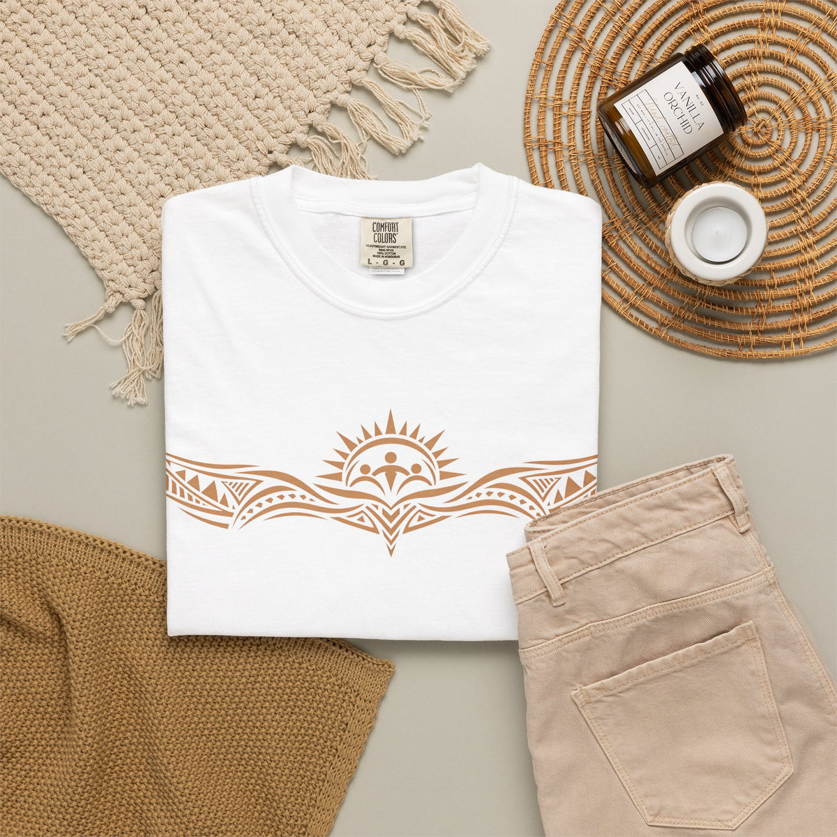 Tribal Sunset T‑Shirt — "Your Tribe" Inspirational Back Graphic