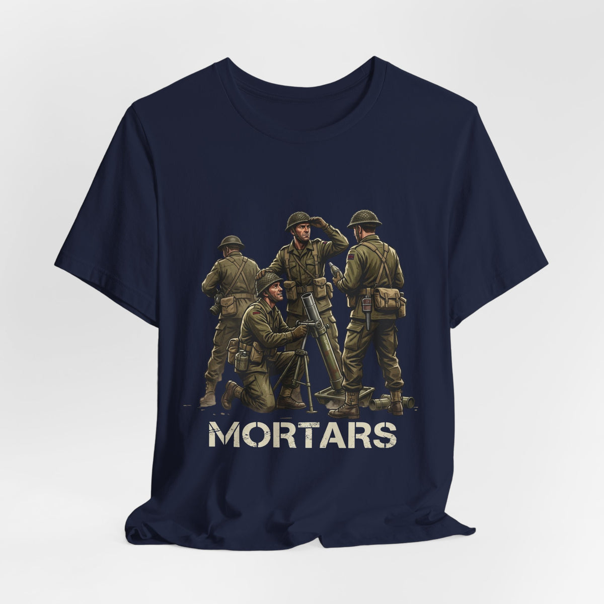 Mortars Military T‑Shirt — Vintage Squad Illustration Tee