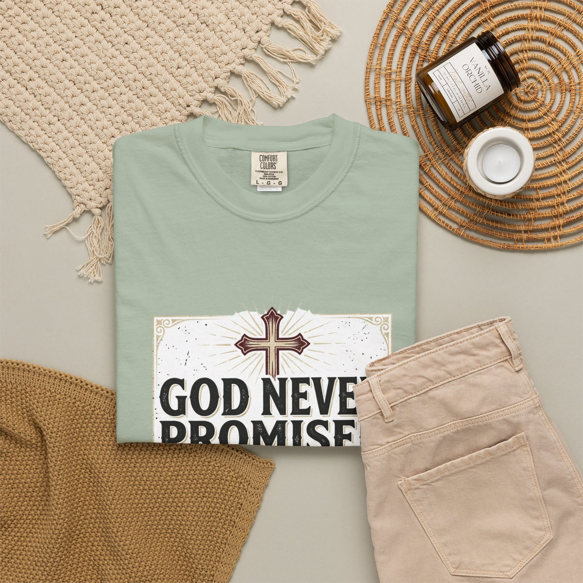 Christian Victory T-Shirt — "God Never Promised Victory Without a Fight" Inspirational Tee