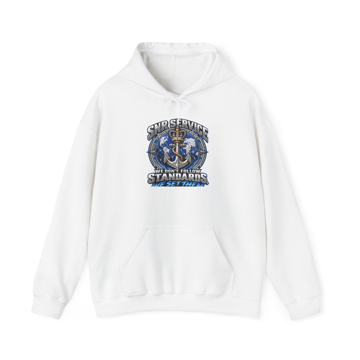 Anchor Compass Hoodie — “We Don’t Follow Standards” Nautical Graphic Sweatshirt