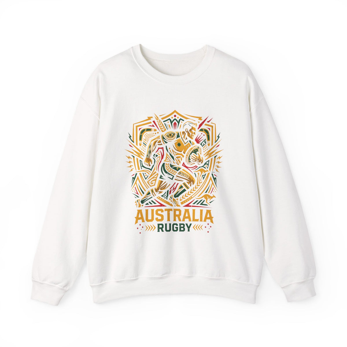 Australia Rugby Crewneck Sweatshirt — Indigenous-Inspired Kookaburra Design