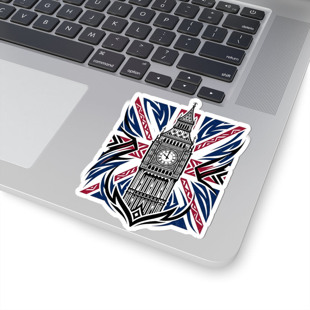 Big Ben Union Jack Sticker — London Landmark Kiss-Cut Sticker