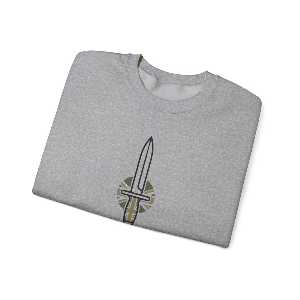 British Infantry Regiment Crewneck Sweatshirt — Sword Emblem Military Pullover