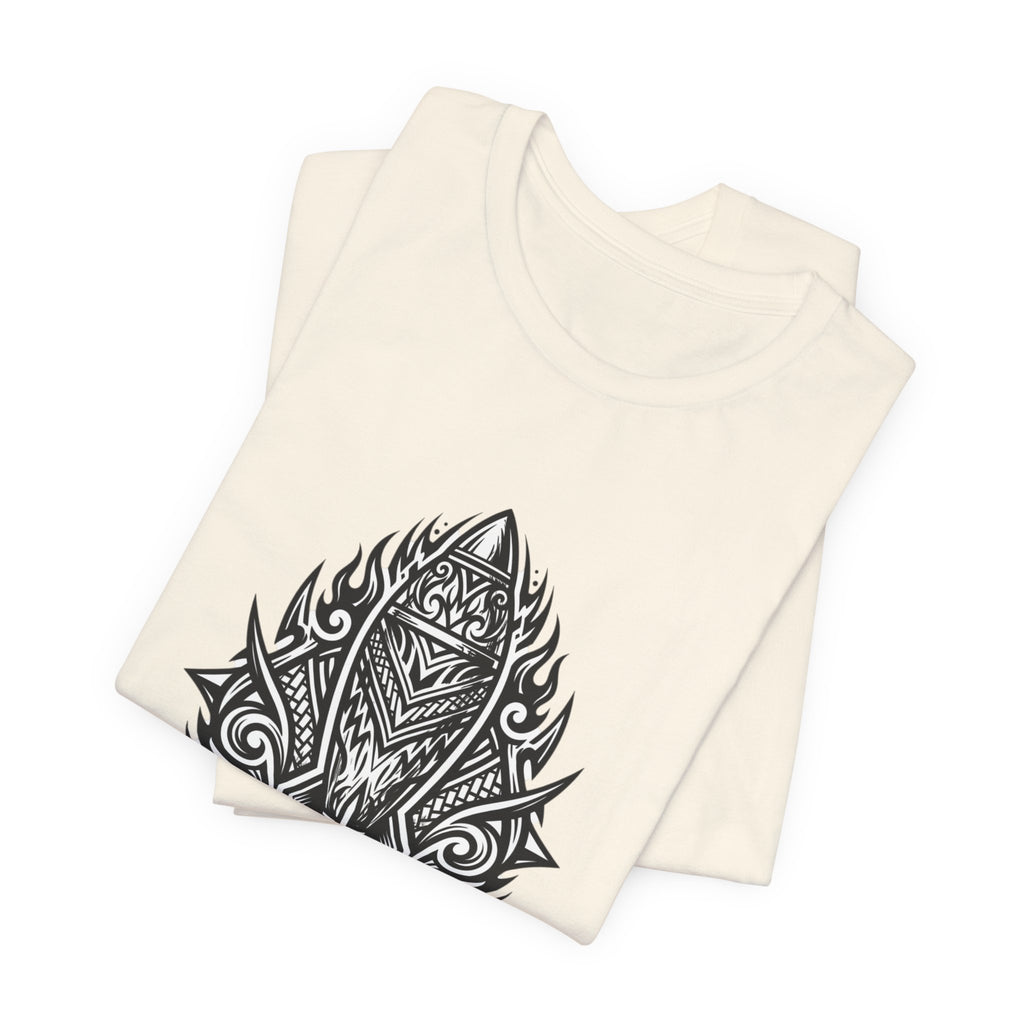 Mortar Tribal Rocket T-Shirt — Bold Black Graphic Tee