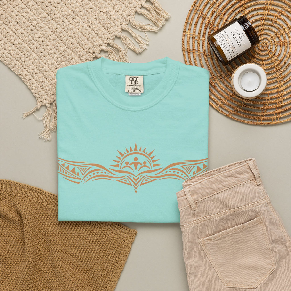 Tribal Sunset T‑Shirt — "Your Tribe" Inspirational Back Graphic