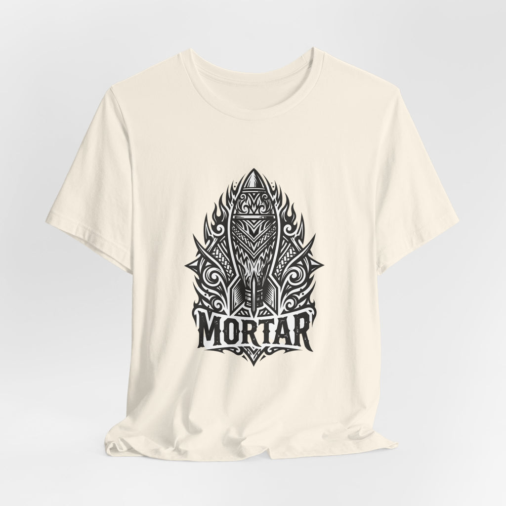 Mortar Tribal Rocket T-Shirt — Bold Black Graphic Tee