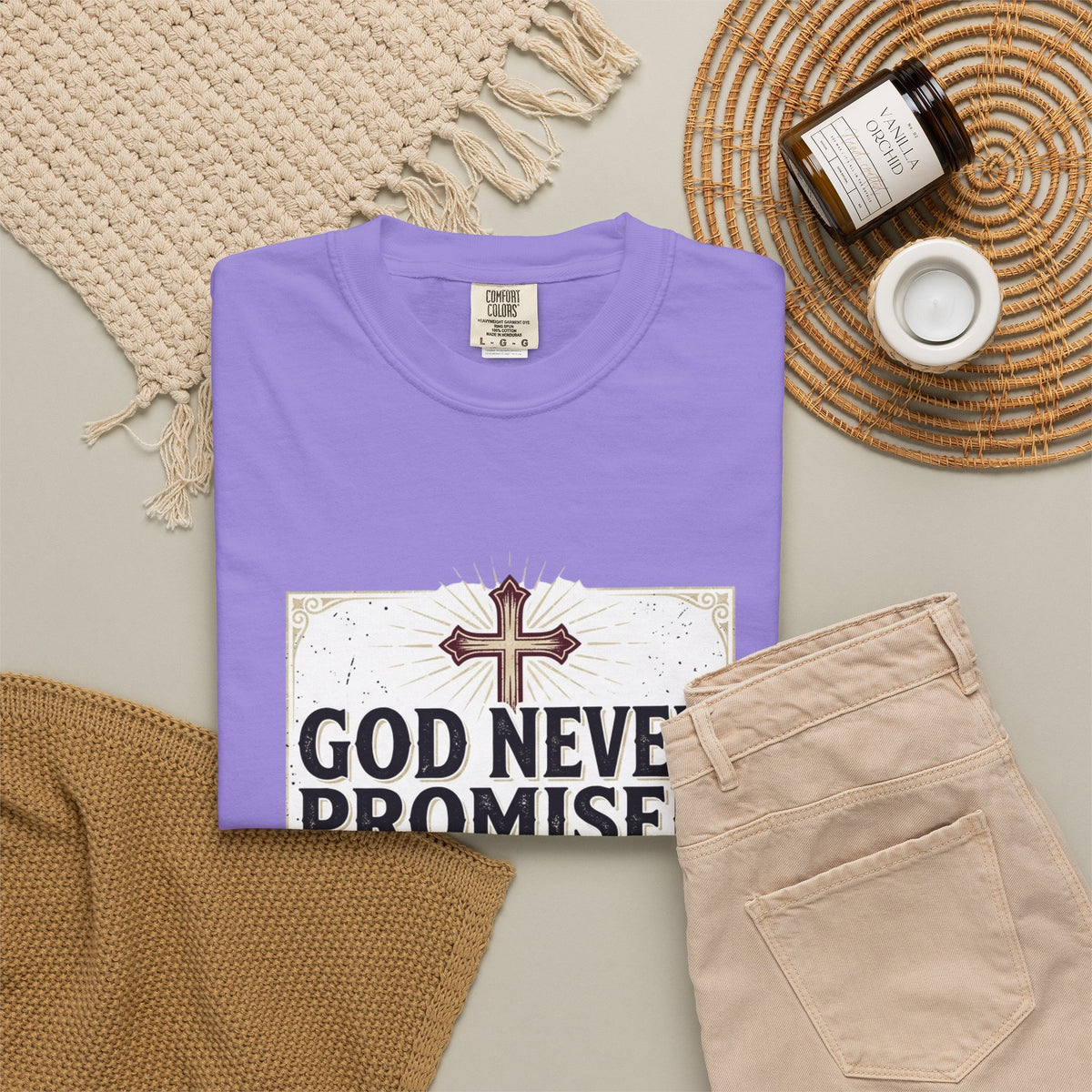 Christian Victory T-Shirt — "God Never Promised Victory Without a Fight" Inspirational Tee