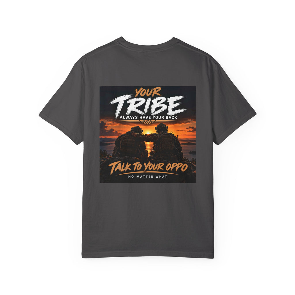 Tribal Sunset T‑Shirt — "Your Tribe" Inspirational Back Graphic