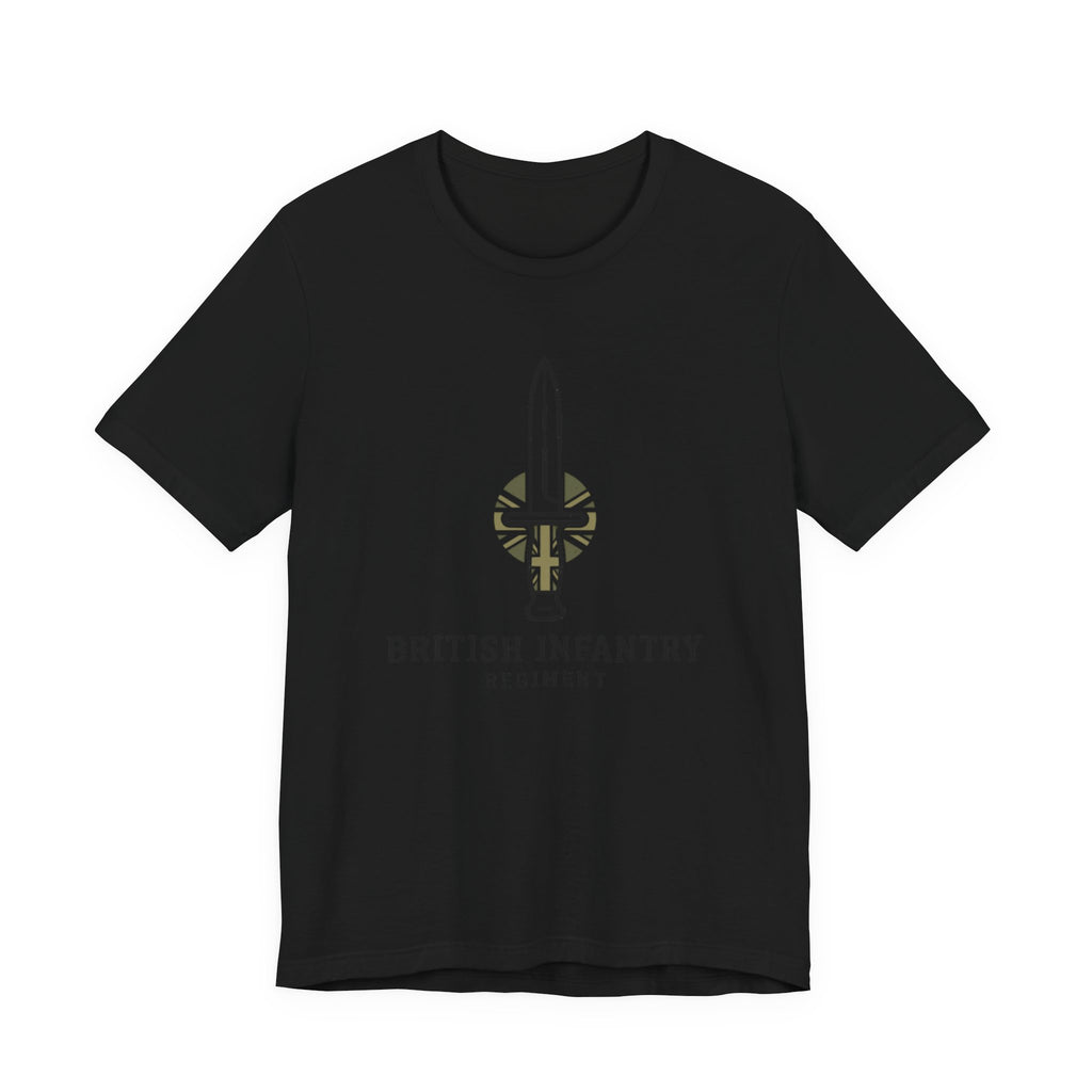 British Infantry Regiment Tee — Military Emblem Short Sleeve Shirt