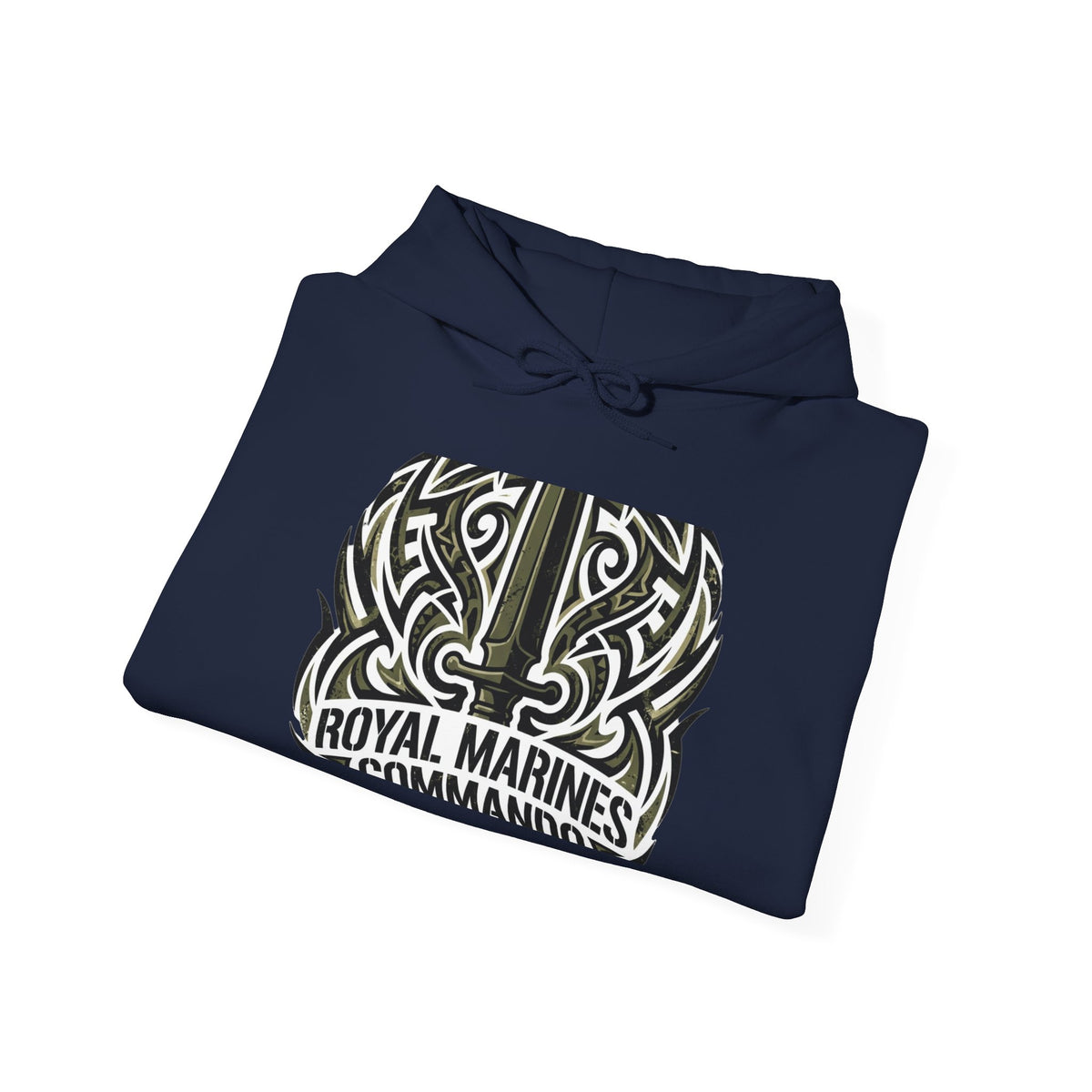 Royal Marines Commandos Tribal Hoodie — Military Graphic Hooded Sweatshirt