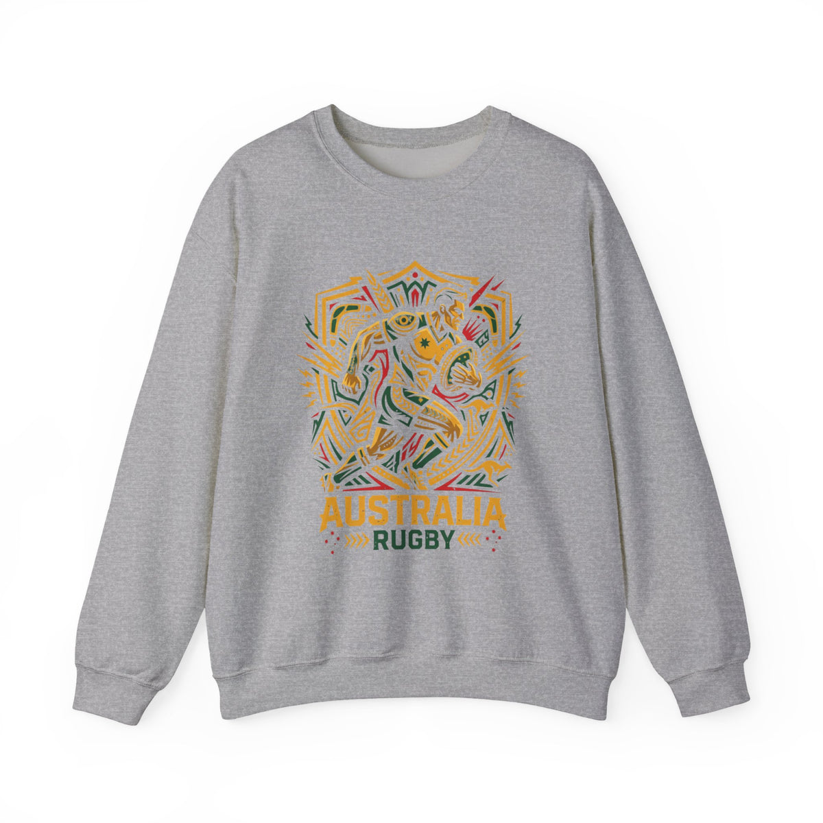 Australia Rugby Crewneck Sweatshirt — Abstract Kangaroo Rugby Design