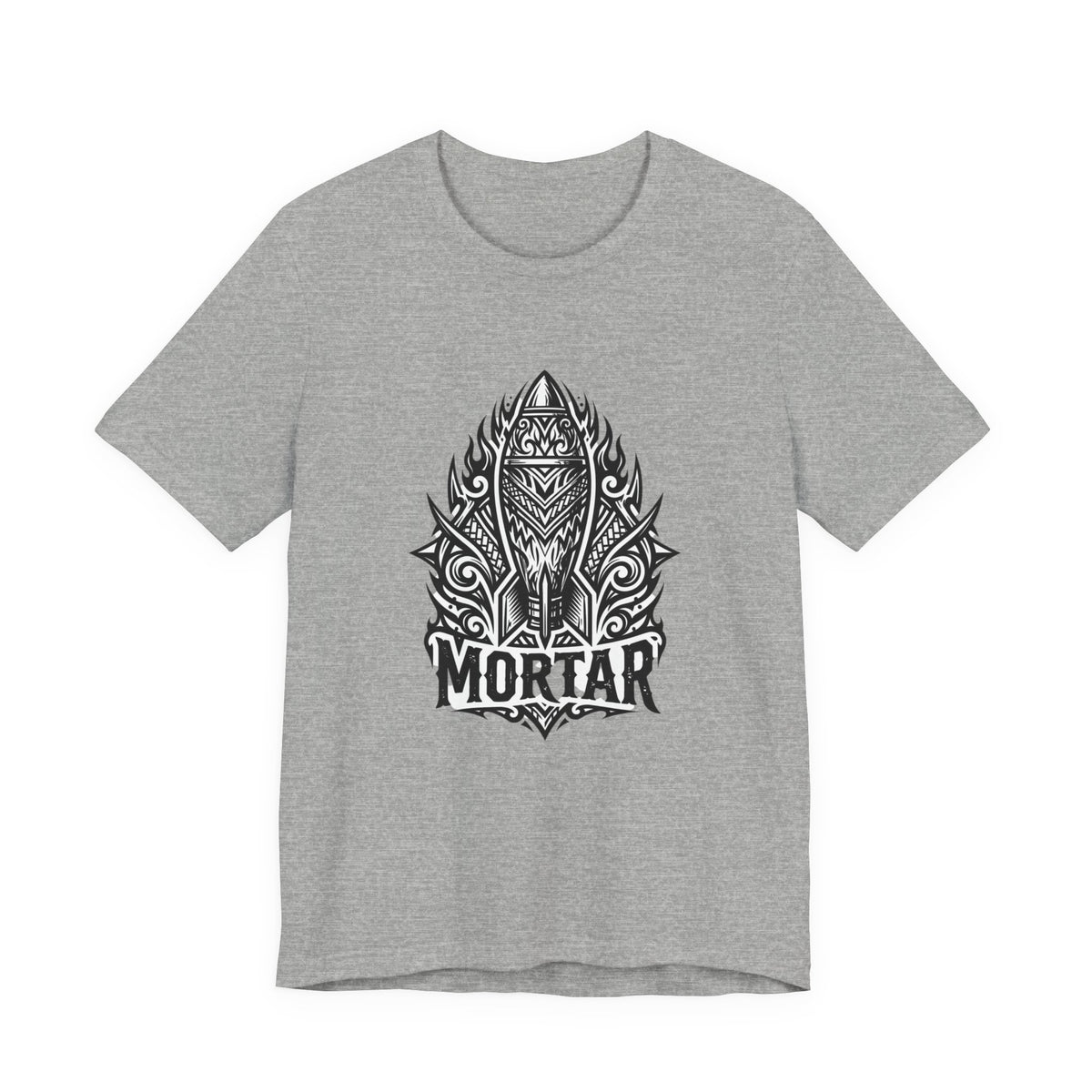 Mortar Tribal Rocket T-Shirt — Bold Black Graphic Tee