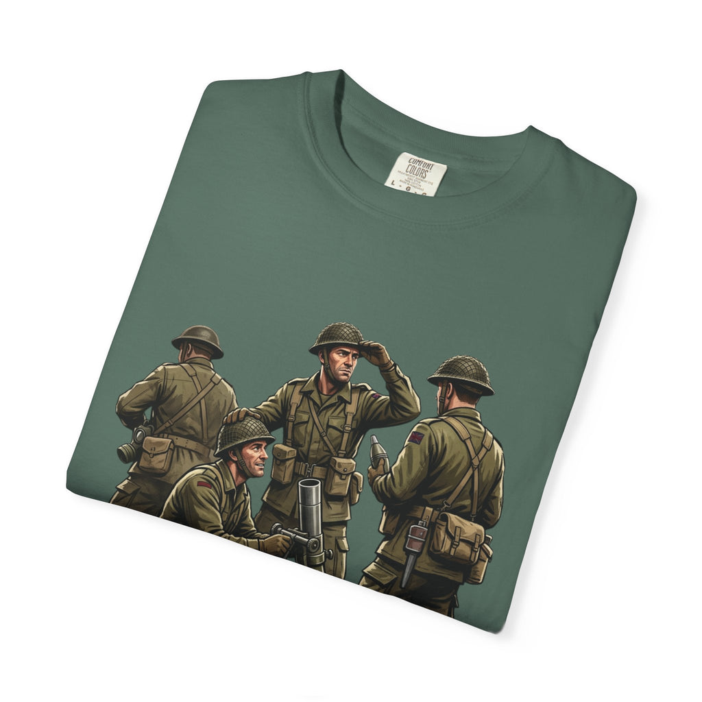 Mortars Military Crew T‑Shirt — Vintage Soldier Illustration Tee