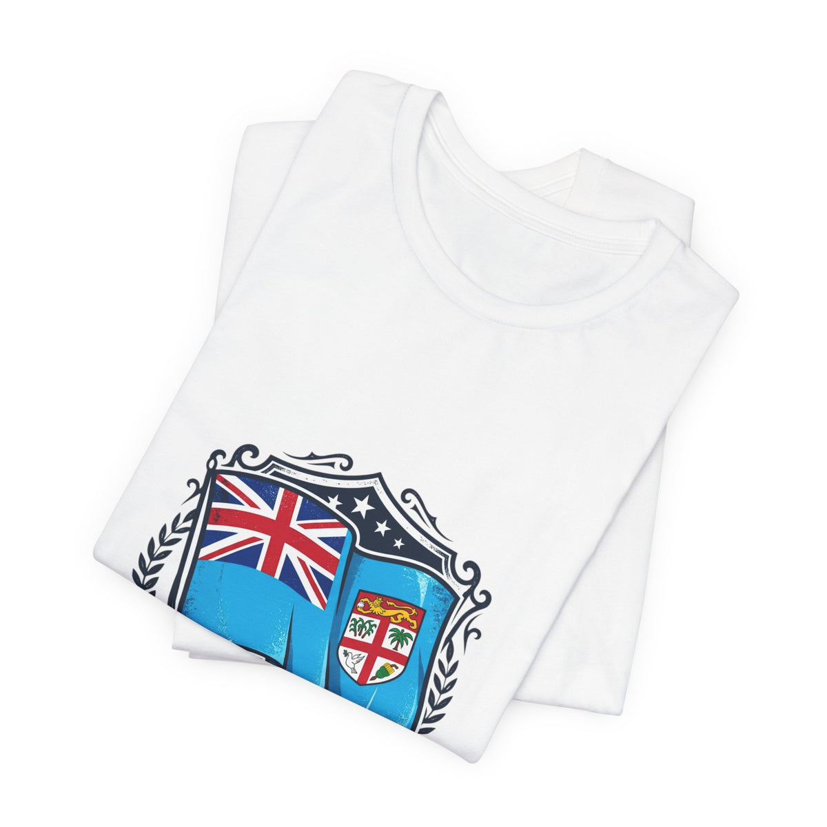 Fiji Noble Banner Blue T‑Shirt — Fiji Flag Crest Tee
