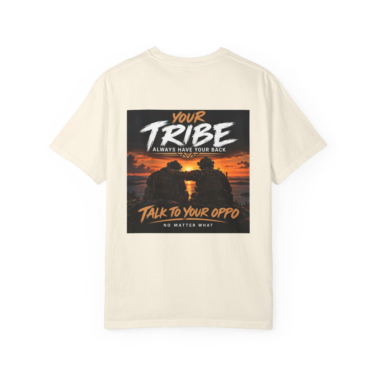 Tribal Sunset T‑Shirt — "Your Tribe" Inspirational Back Graphic