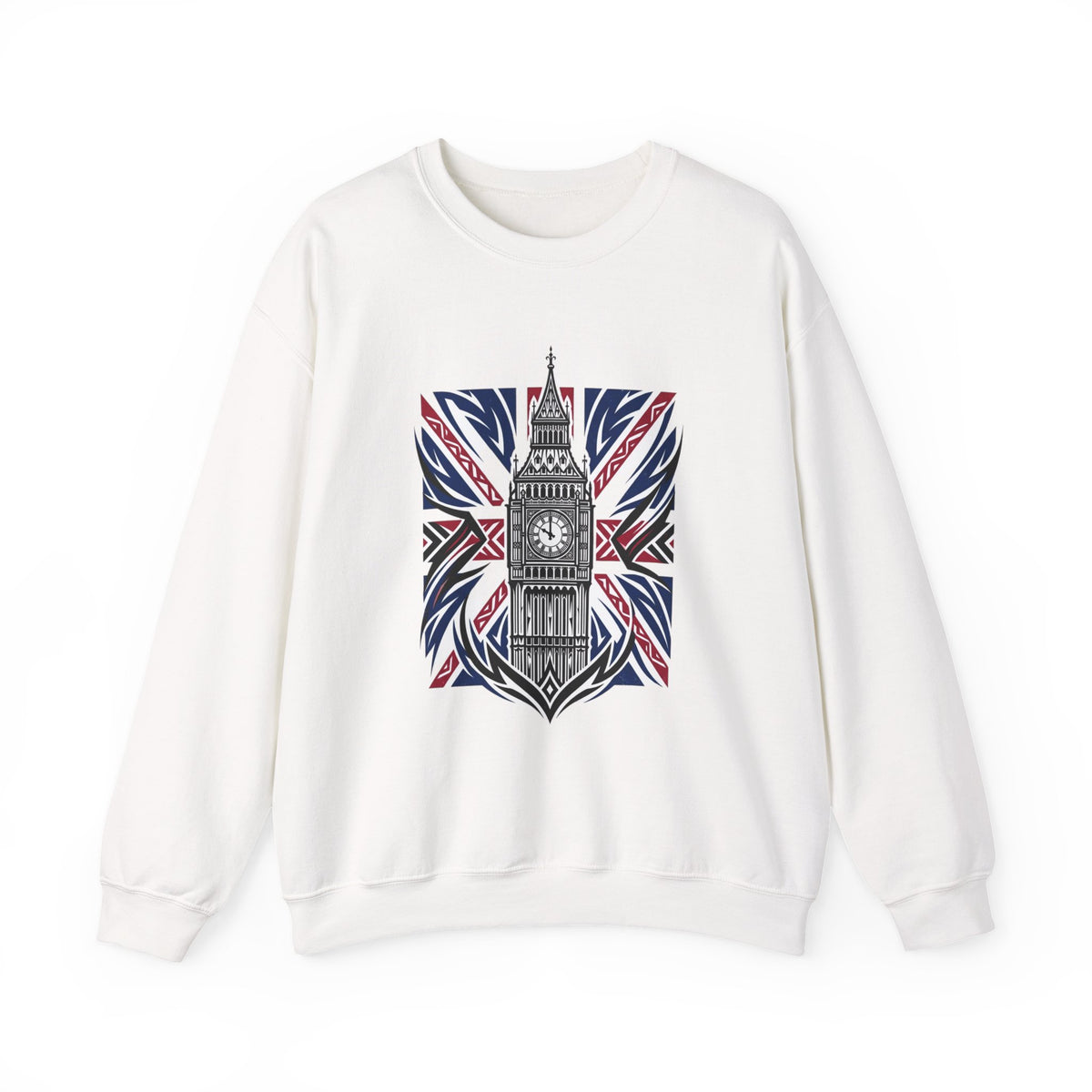 Big Ben Union Jack Sweatshirt - London Skyline British Flag Crewneck